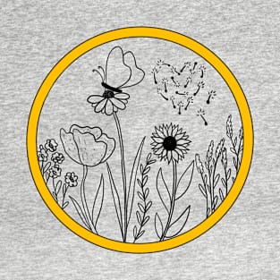 Flower line art T-Shirt